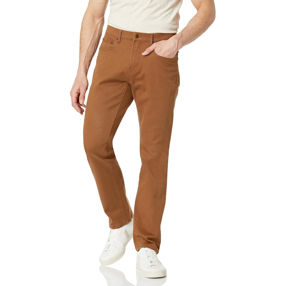 image:imageAmazon Essentials Mens AthleticFit Stretch Jeans Discontinued ColorsDark Khaki Brown