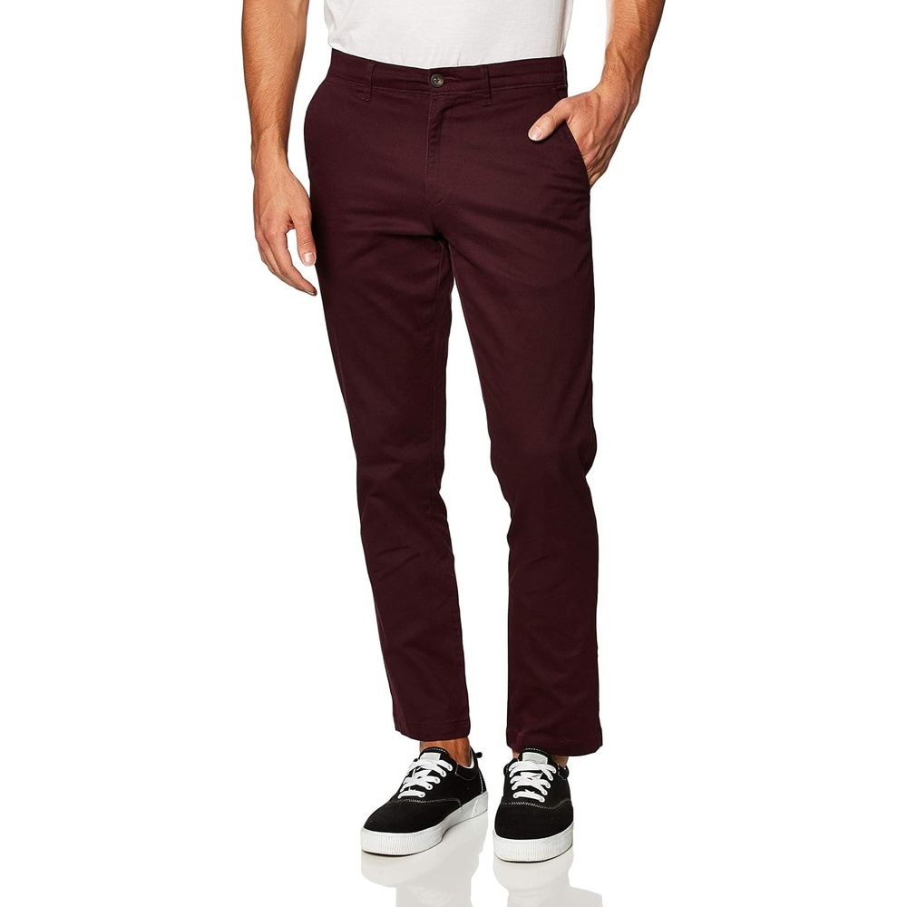 image:imageAmazon Essentials Mens Casual Stretch Chino PantBurgundy