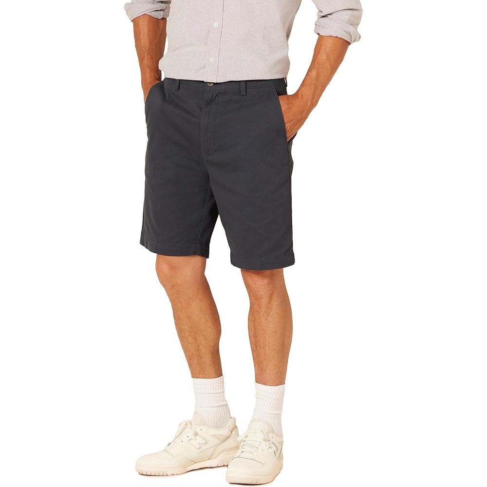 image:imageAmazon Essentials Mens ClassicFit 9 Cotton Twill Chino Shorts with ButtonThrough PocketsDark Navy