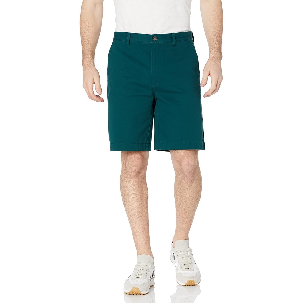 image:imageAmazon Essentials Mens ClassicFit 9 Cotton Twill Chino Shorts with ButtonThrough PocketsEvergreen