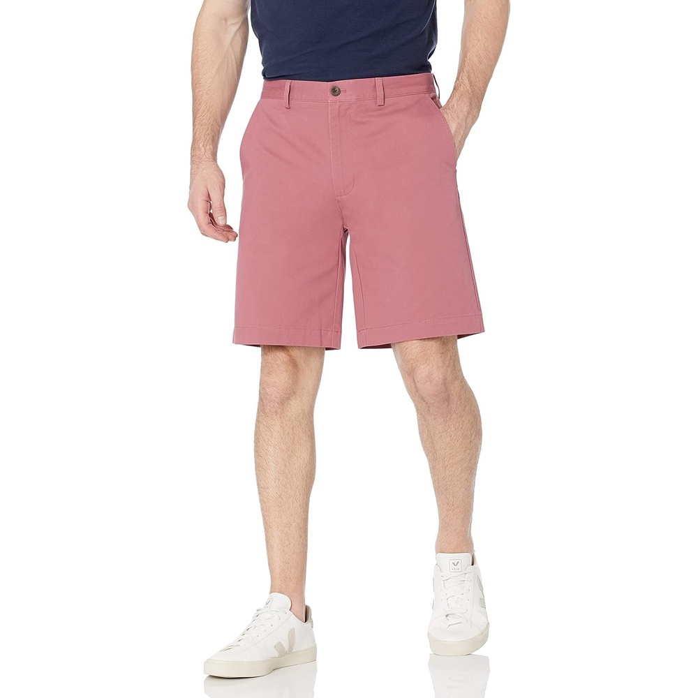 image:imageAmazon Essentials Mens ClassicFit 9 Cotton Twill Chino Shorts with ButtonThrough PocketsPink
