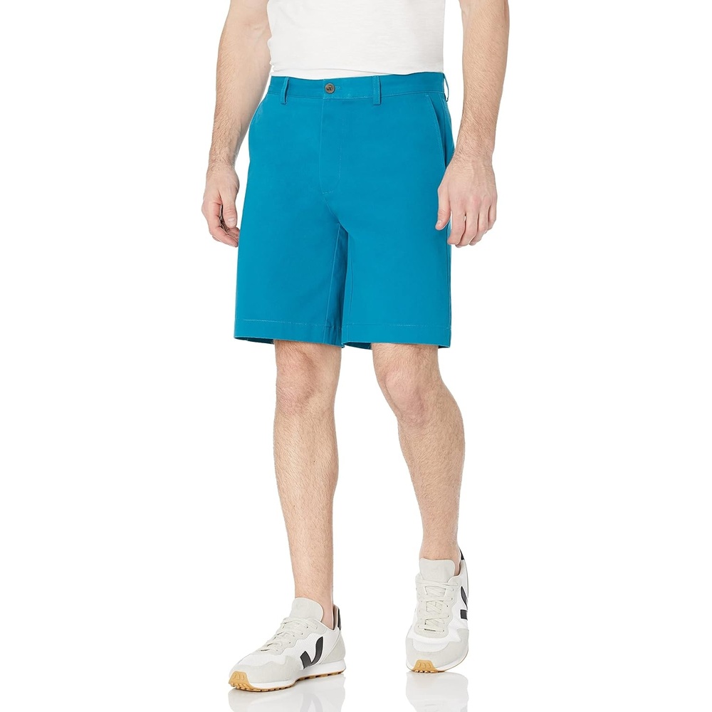 image:imageAmazon Essentials Mens ClassicFit 9 Cotton Twill Chino Shorts with ButtonThrough PocketsTeal