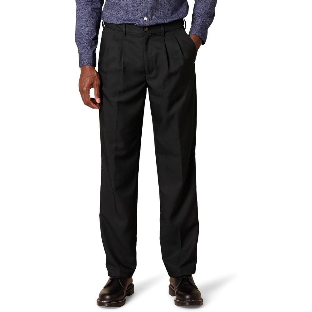image:imageAmazon Essentials Mens ClassicFit Pleated Dress Pants Available in Big amp TallBlack