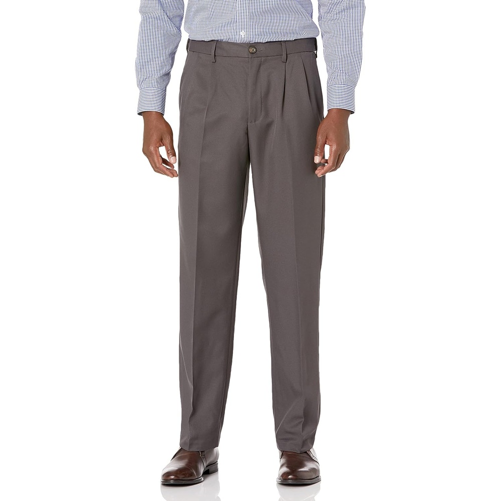 image:imageAmazon Essentials Mens ClassicFit Pleated Dress Pants Available in Big amp TallDark Grey