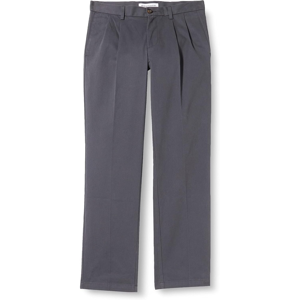 image:imageAmazon Essentials Mens ClassicFit WrinkleResistant Pleated Chino Pant Available in Big amp TallCharcoal