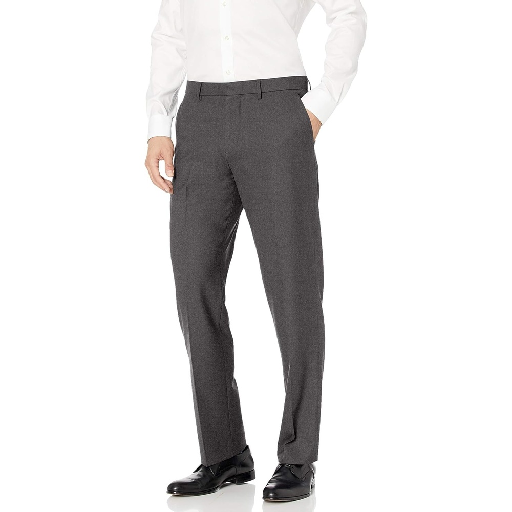 image:imageAmazon Essentials Mens ClassicFit WrinkleResistant Stretch Dress PantsCharcoal