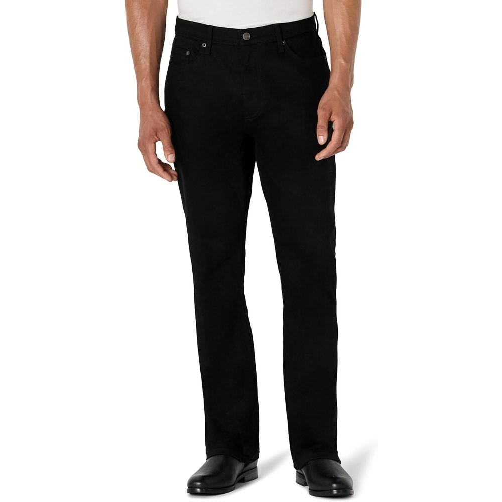 image:imageAmazon Essentials Mens Heavyweight Denim StraightFit Bootcut Jeans with 5 Pocket Styling Zip Fly StretchBlack