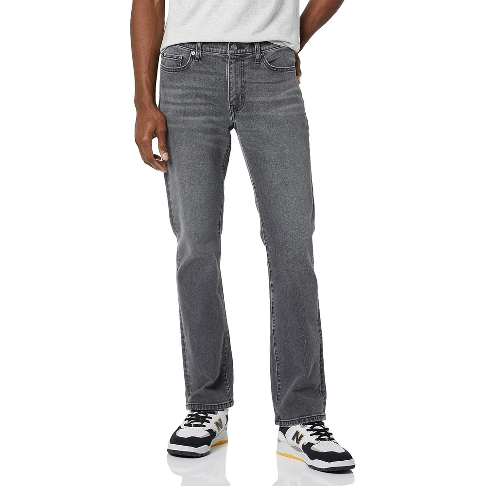 image:imageAmazon Essentials Mens Jeans Slim Fit Stretch Bootcut Discontinued ColorsGrey Wash