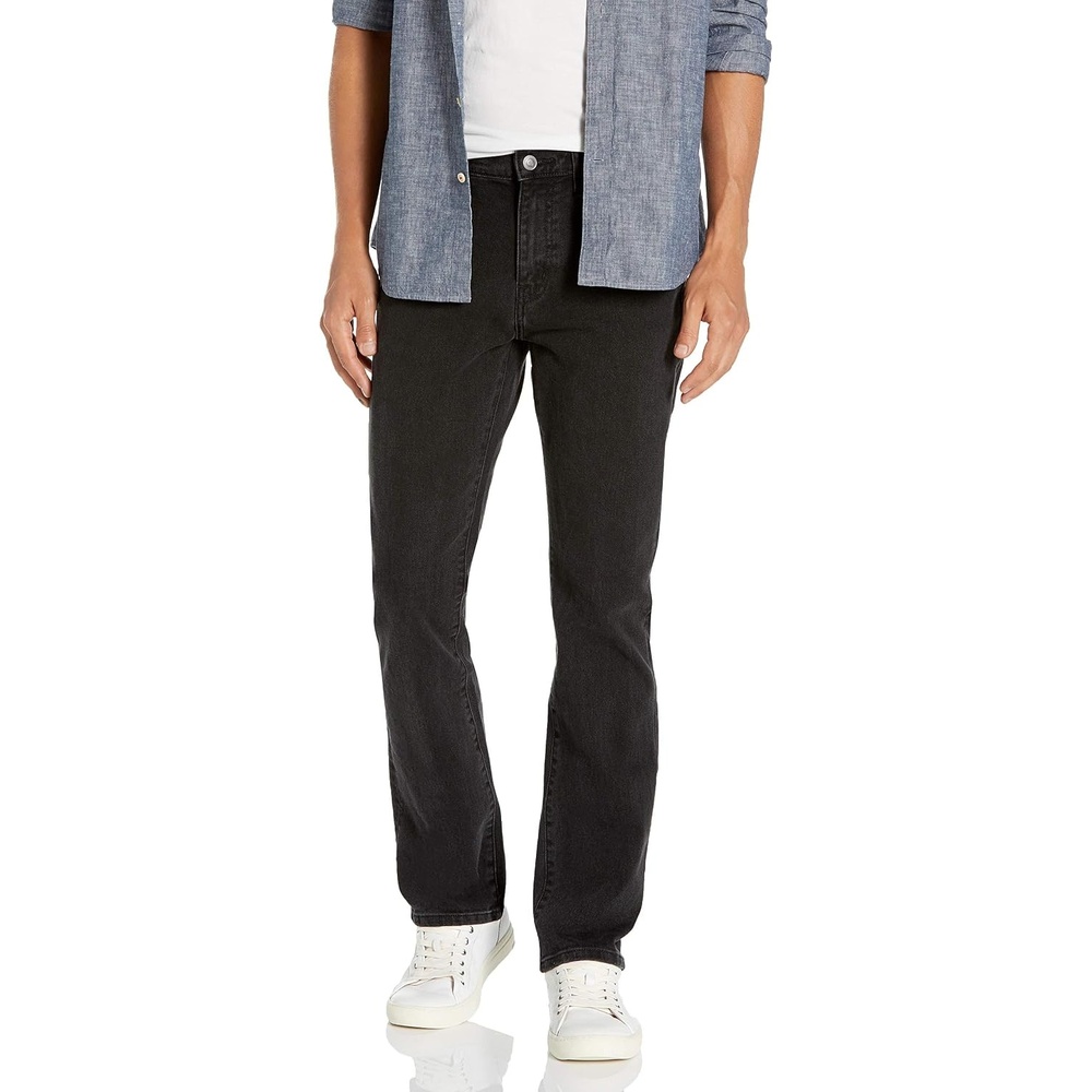 image:imageAmazon Essentials Mens Jeans Slim Fit Stretch Bootcut Discontinued ColorsWashed Black