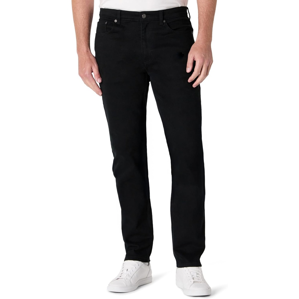 image:imageAmazon Essentials Mens Low Stretch Slim Straight Denim Jeans Vintage InspiredBlack