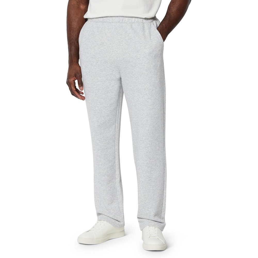 image:imageAmazon Essentials Mens RegularFit Soft Cotton OpenHem SweatpantsLight Grey Heather