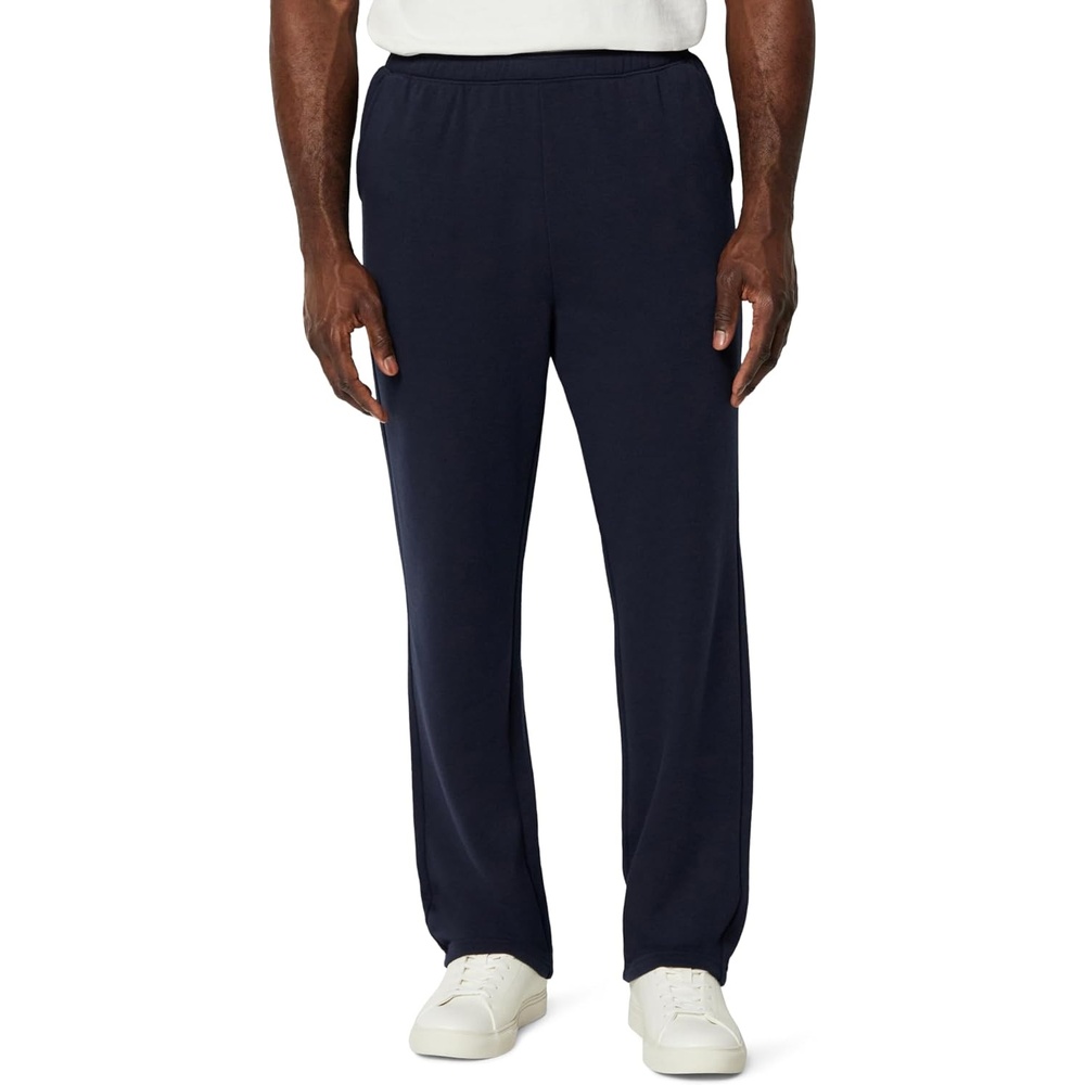 image:imageAmazon Essentials Mens RegularFit Soft Cotton OpenHem SweatpantsNavy