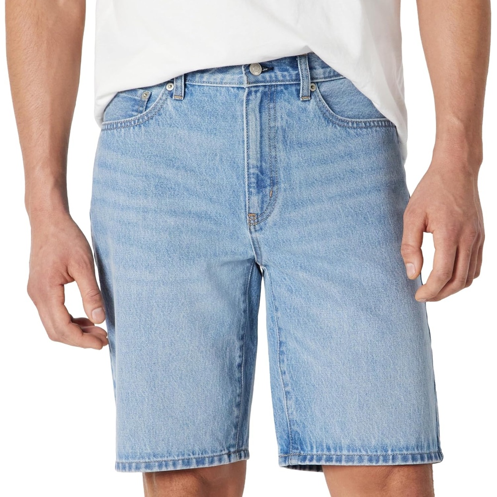 image:imageAmazon Essentials Mens Rigid RelaxedFit Jean ShortsVintage Blue