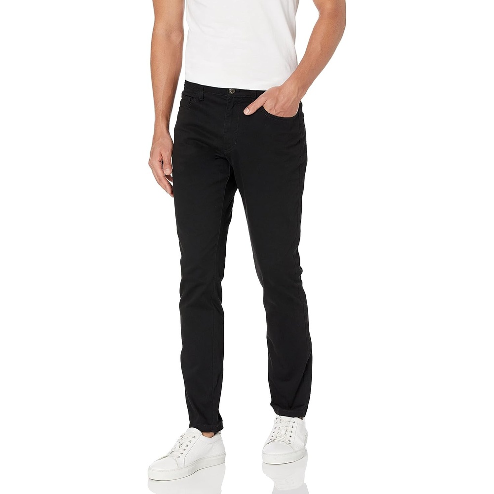 image:imageAmazon Essentials Mens SkinnyFit 5Pocket Stretch Twill Chino PantsBlack