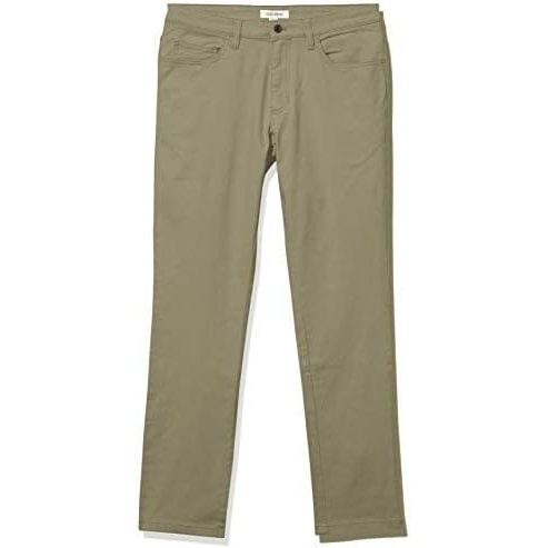 image:imageAmazon Essentials Mens SkinnyFit 5Pocket Stretch Twill Chino PantsDark Olive