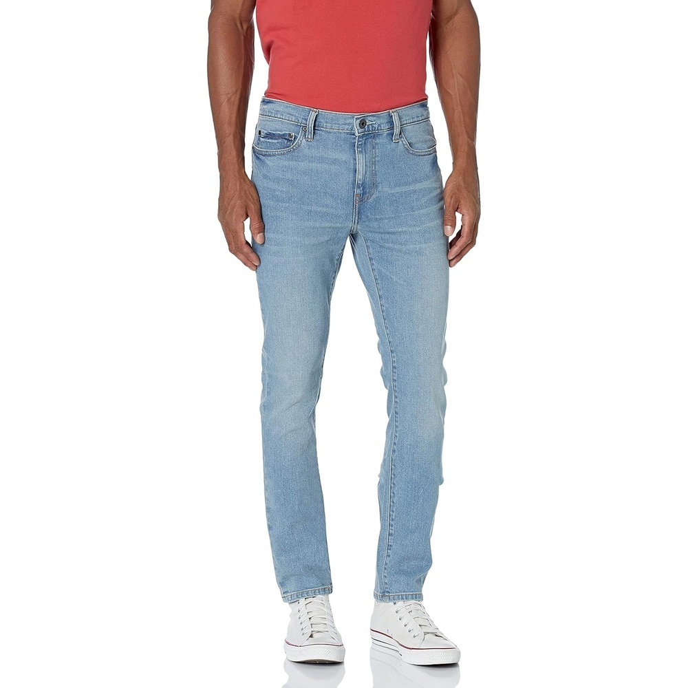 image:imageAmazon Essentials Mens SkinnyFit Comfort Stretch Denim Jeans Discontinued ColorsLight Blue