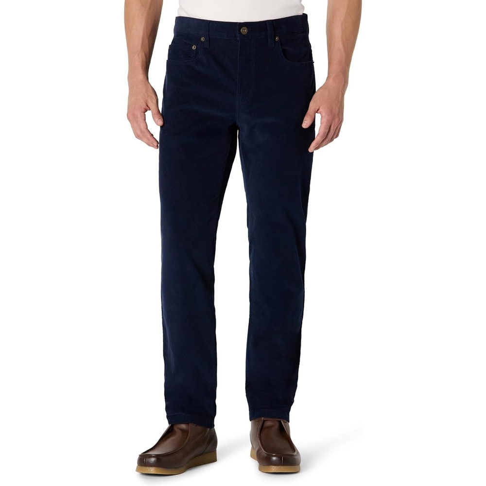 image:imageAmazon Essentials Mens SlimFit 5 Pocket Stretch Fine Wale Corduroy PantNavy