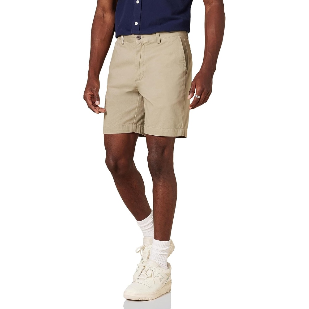 image:imageAmazon Essentials Mens SlimFit 7 Chino ShortsKhaki
