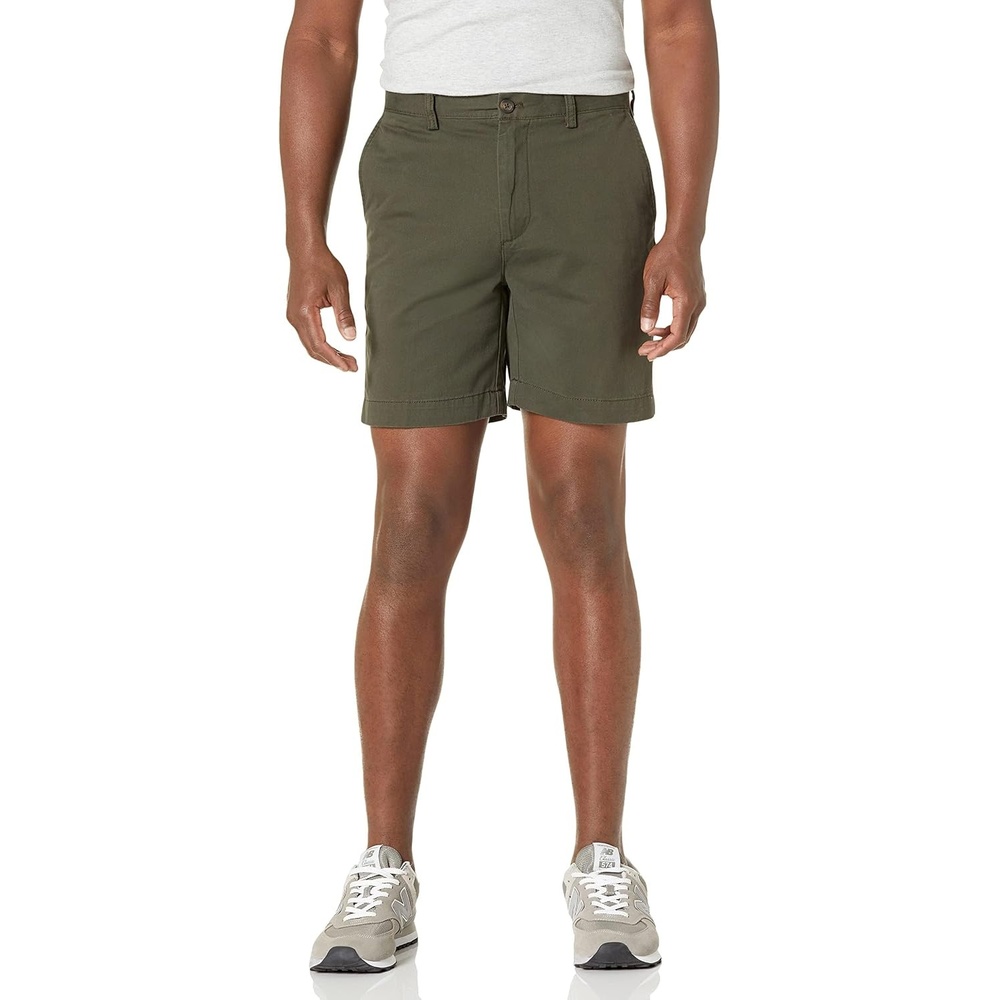 image:imageAmazon Essentials Mens SlimFit 7 Chino ShortsOlive