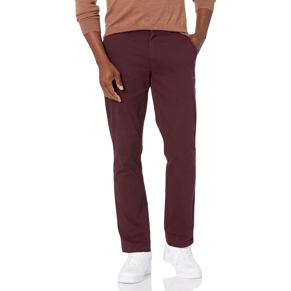 image:imageAmazon Essentials Mens SlimFit AllDay Stretch Casual Chino PantBurgundy