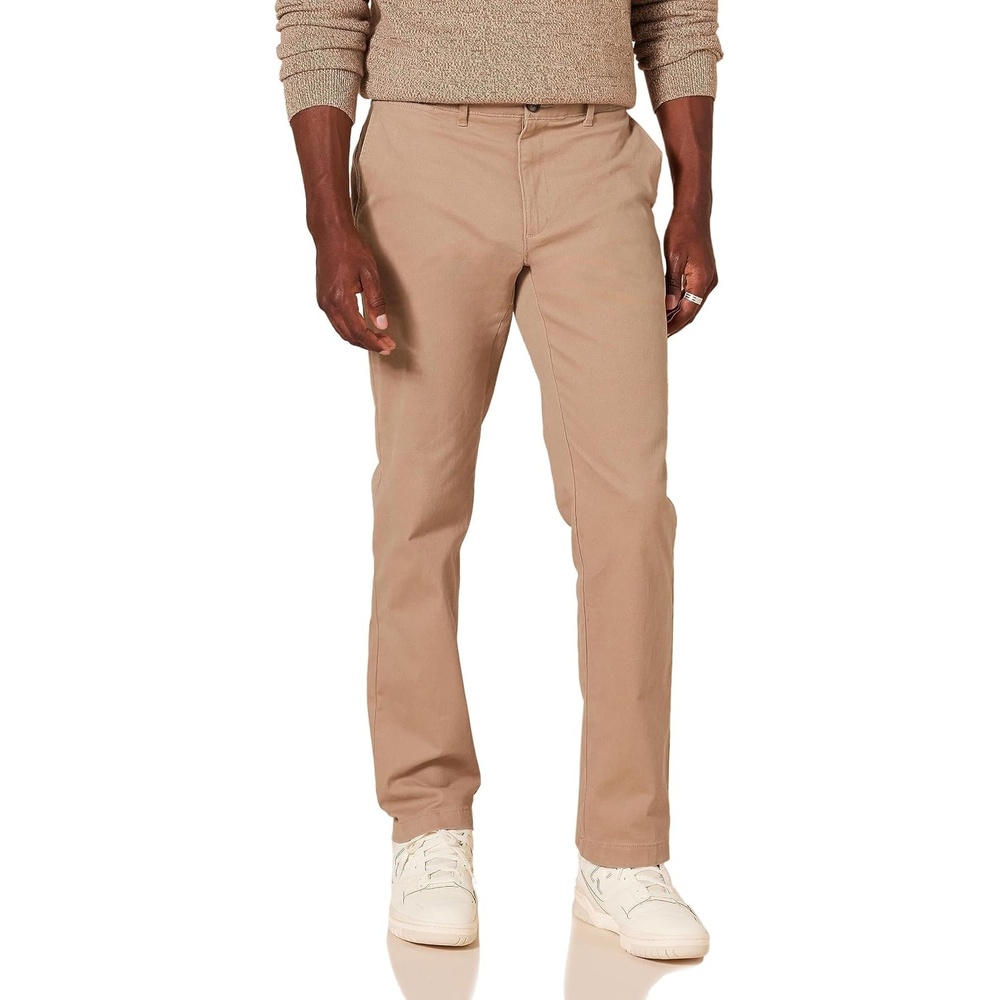 image:imageAmazon Essentials Mens SlimFit AllDay Stretch Casual Chino PantDark Khaki