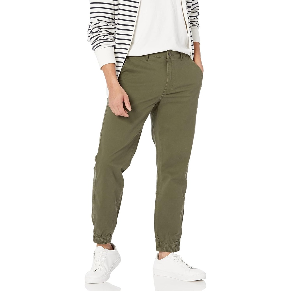 image:imageAmazon Essentials Mens SlimFit Cotton Joggers BreathableOlive