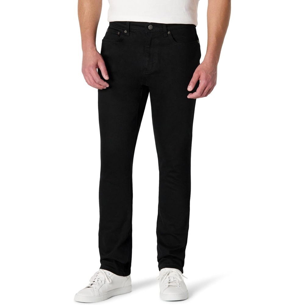 image:imageAmazon Essentials Mens SlimFit Jeans with Tapered Leg 5Pocket Styling Zip FlyBlackheavyweight