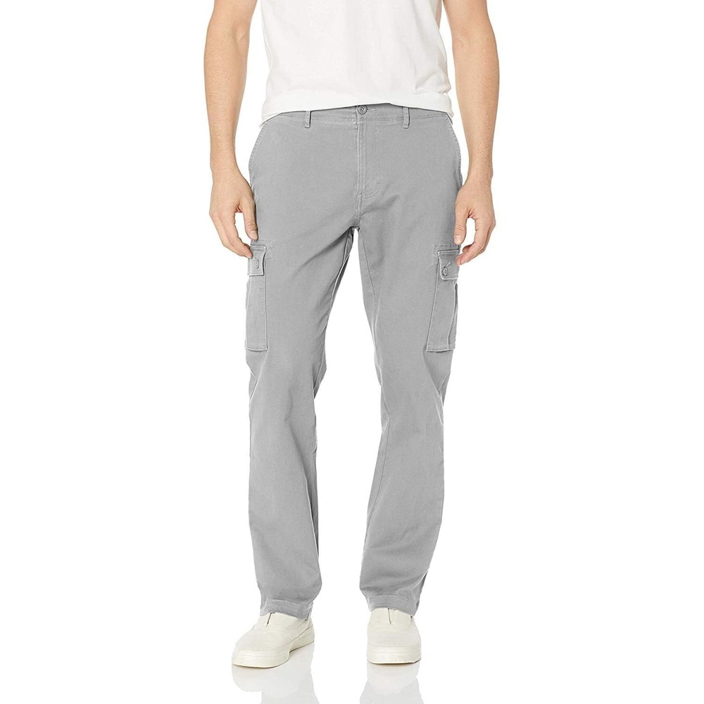 image:imageAmazon Essentials Mens SlimFit Stretch Cargo Pants with Tapered LegLight Grey