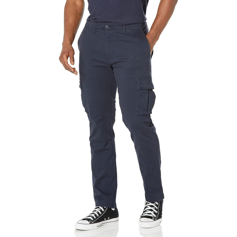 image:imageAmazon Essentials Mens SlimFit Stretch Cargo Pants with Tapered LegNavy