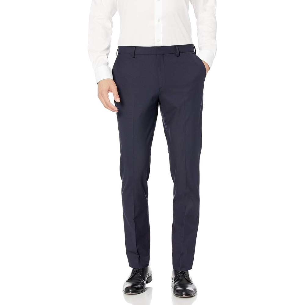 image:imageAmazon Essentials Mens SlimFit WrinkleResistant Stretch Dress PantNavy