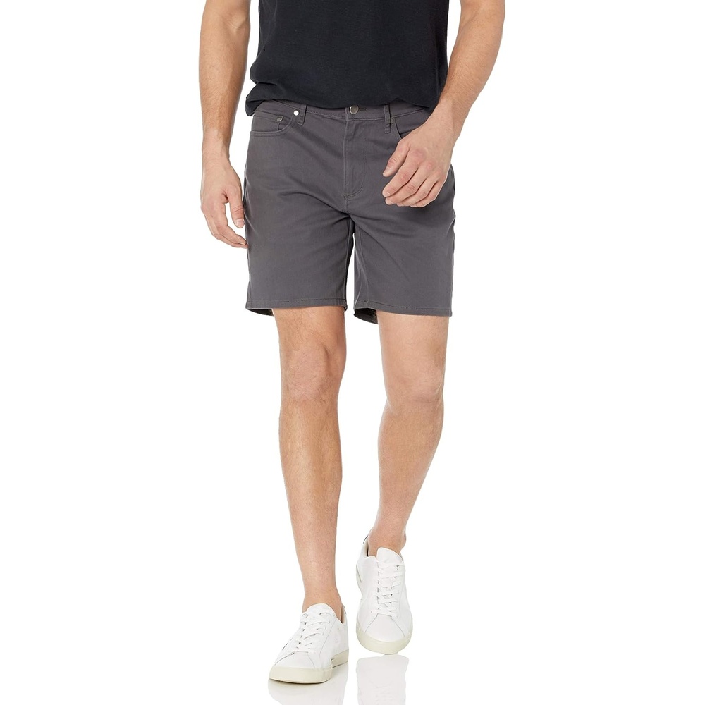 image:imageAmazon Essentials Mens StraightFit 7 Inseam Stretch 5Pocket ShortsDark Grey