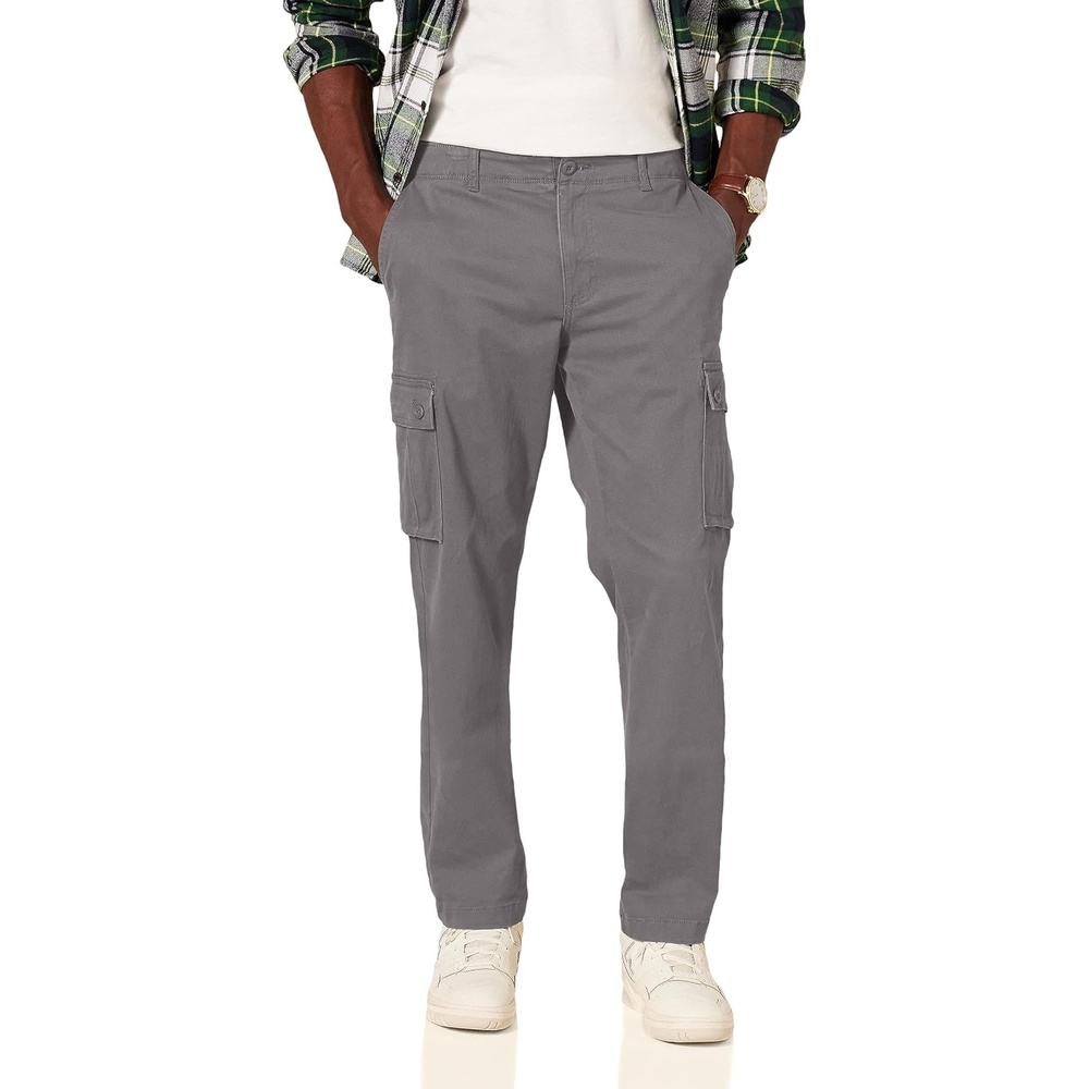 image:imageAmazon Essentials Mens StraightFit Breathable Stretch Cargo Pants Available in Big amp TallDark Grey