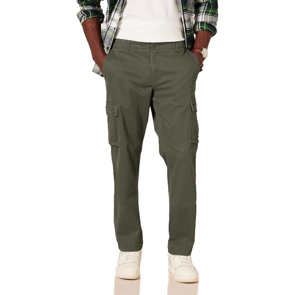 image:imageAmazon Essentials Mens StraightFit Breathable Stretch Cargo Pants Available in Big amp TallOlive