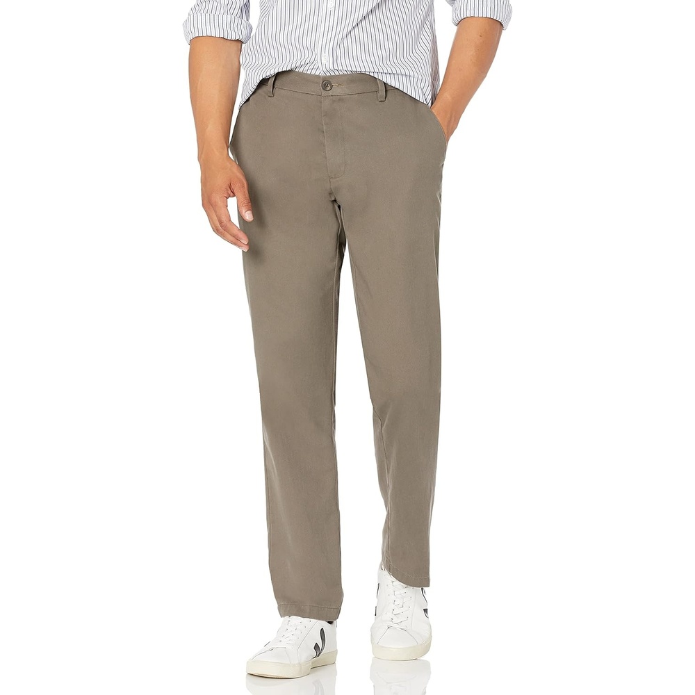 image:imageAmazon Essentials Mens StraightFit WrinkleResistant FlatFront Chino PantTaupe