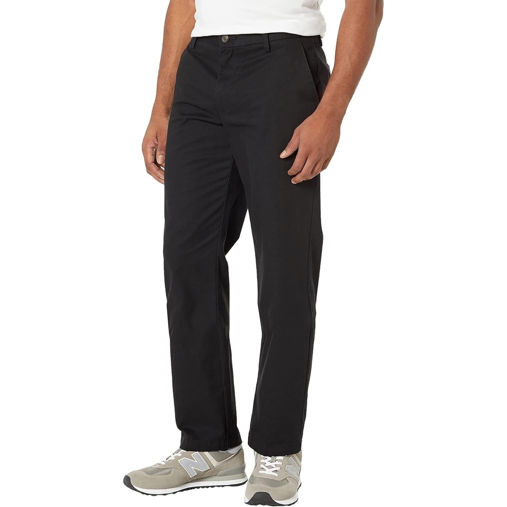 image:imageAmazon Essentials Mens StraightFit WrinkleResistant FlatFront Chino PantTrue Black