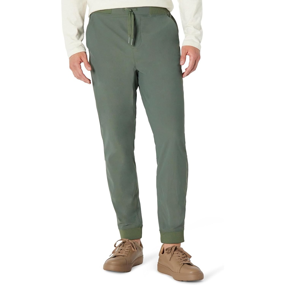 image:imageAmazon Essentials Mens Travel Stretch Jogger PantDark Green