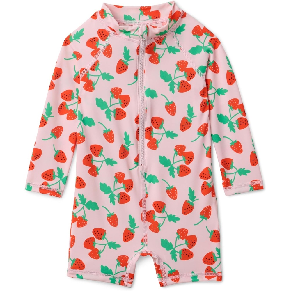 image:imageAmazon Essentials Unisex Babies LongSleeve OnePiece RashguardPink Tomato Red Strawberries