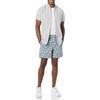 Amazon Essentials Men’s 6″ Inseam Regular Fit Drawstring Shorts with Elastic Waist and Pockets(Light Blue Graphic Flower)