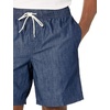 Amazon Essentials Men’s 8″ Inseam Relaxed-Fit Cotton Drawstring Pull-On Walk Shorts, Summer-Weight(Dark Wash Chambray)