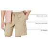 Amazon Essentials Men’s 9″ Elastic Waist Cargo Shorts(Khaki Brown)