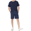 Amazon Essentials Men’s Classic-Fit 9″ Cotton Twill Chino Shorts with Button-Through Pockets(Indigo Palm Leaf Print)