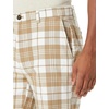 Amazon Essentials Men’s Classic-Fit 9″ Cotton Twill Chino Shorts with Button-Through Pockets(Khaki Plaid)