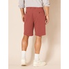Amazon Essentials Men’s Classic-Fit 9″ Cotton Twill Chino Shorts with Button-Through Pockets(Rust)