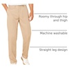 Amazon Essentials Men’s Classic-Fit Expandable-Waist Flat-Front Dress Pants(Khaki)