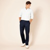Amazon Essentials Men’s Classic-Fit Expandable-Waist Flat-Front Dress Pants(Navy)