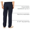 Amazon Essentials Men’s Classic-Fit Expandable-Waist Flat-Front Dress Pants(Navy)