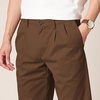 Amazon Essentials Men’s Classic-Fit Wrinkle-Resistant Pleated Chino Pant (Available in Big & Tall)(Brown)