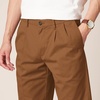 Amazon Essentials Men’s Classic-Fit Wrinkle-Resistant Pleated Chino Pant (Available in Big & Tall)(Dark Khaki Brown)