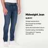 Amazon Essentials Men’s Low Stretch Slim-Fit Jean, Tapered Leg, Vintage Inspired Midweight Denim(Tinted Medium Indigo)