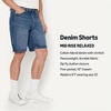 Amazon Essentials Men’s Rigid Relaxed-Fit Jean Shorts(Stone Medium Wash)